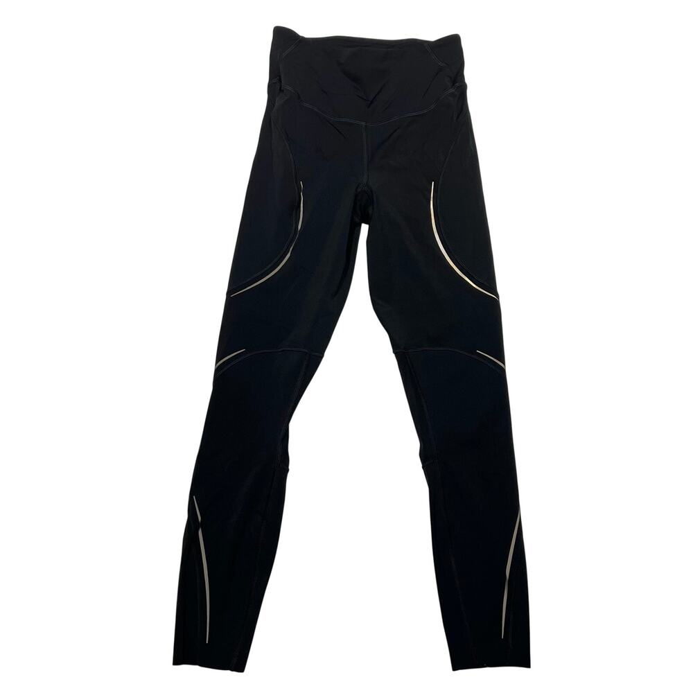 Lululemon Base Pace High Rise Reflective Tight Women 4 Black Leggings 25 Inseam